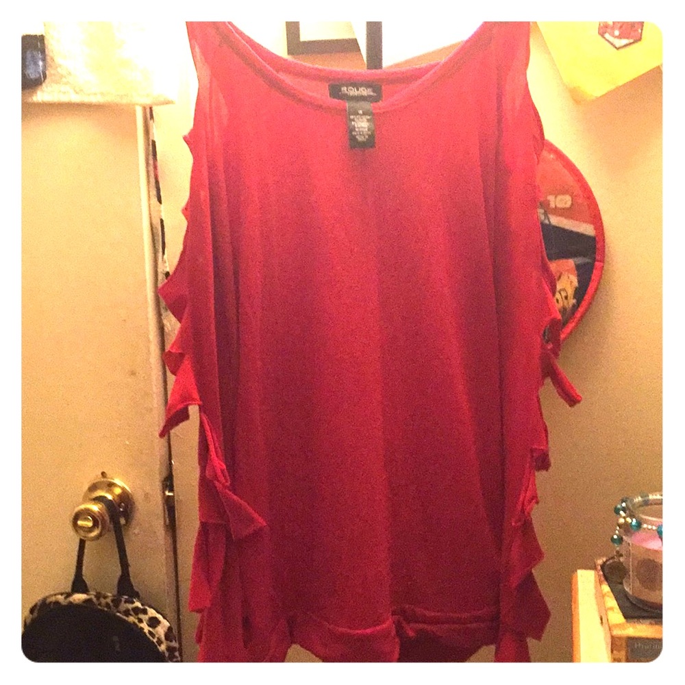 Plus size sexy red shirt